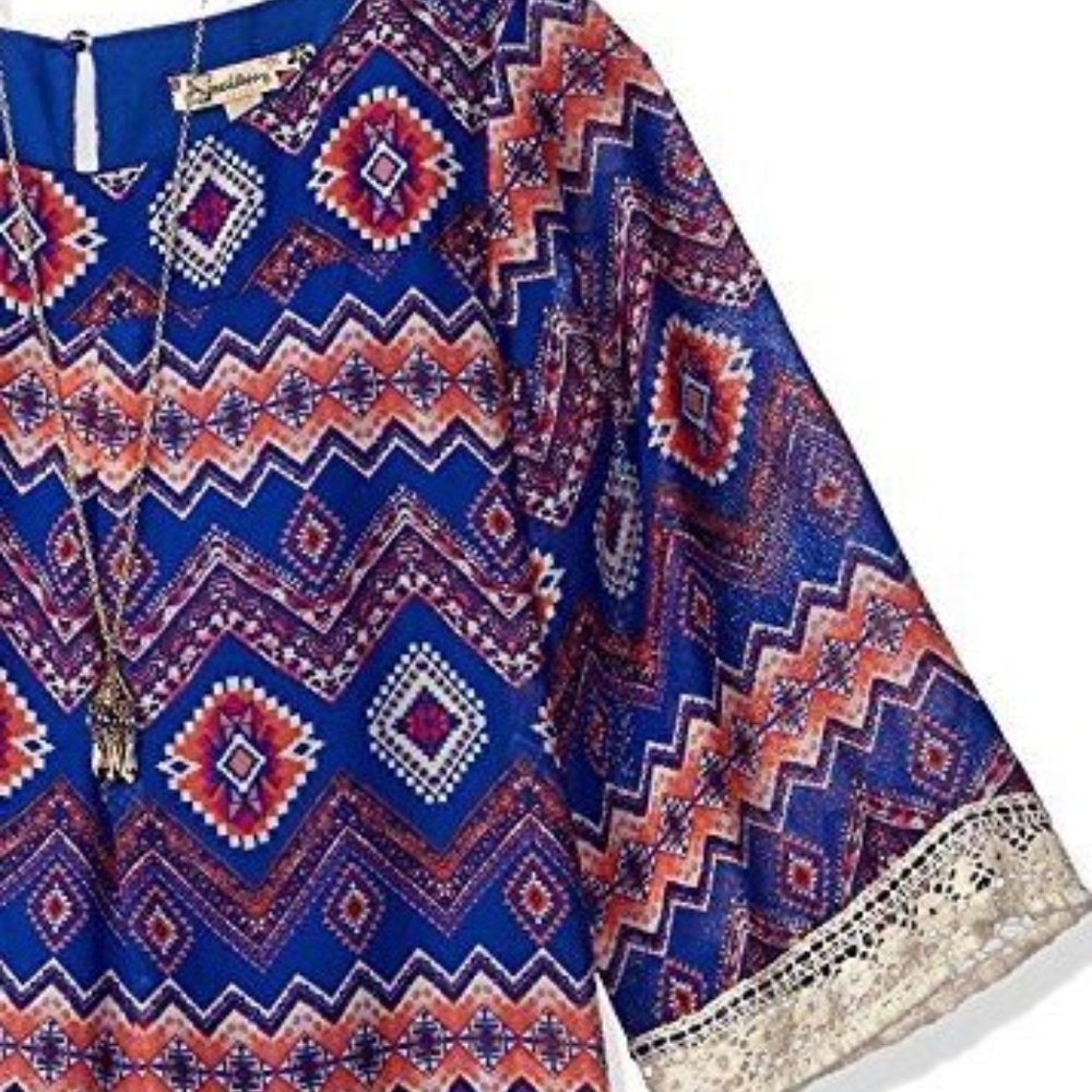Speechless Boho Tribal Lace‎ Shift Dress & Necklace - Picture 3 of 7
